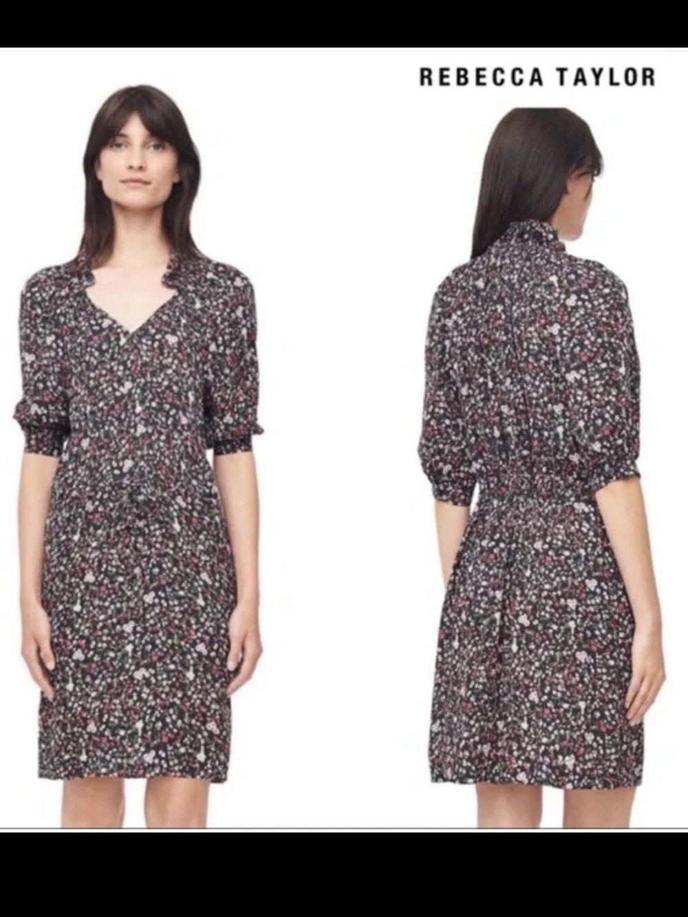 Rebecca Taylor 100% Silk Zelma Dress in Floral Print